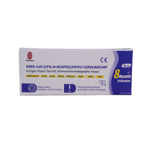 8 în 1 SARS-CoV-2/gripă A+B/HPIV2/HPIV1+3/RSV/ADV/MP Antigen Set de testare rapidă