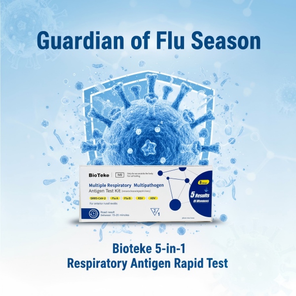 Bioteke 5 în 1 Test rapid de antigen respirator | Detectarea rapidă, precisă și multiplex