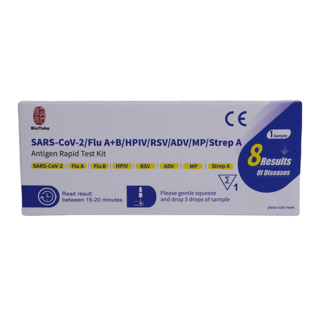 Bioteke 8 în 1 Kit de testare rapidă a agenților patogeni respiratori multipli 