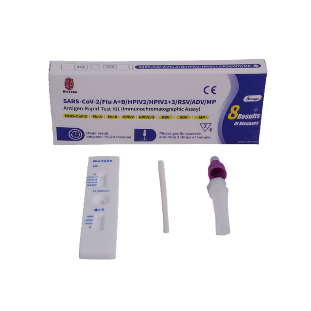 8 în 1 SARS-CoV-2/gripă A+B/HPIV2/HPIV1+3/RSV/ADV/MP Antigen Set de testare rapidă