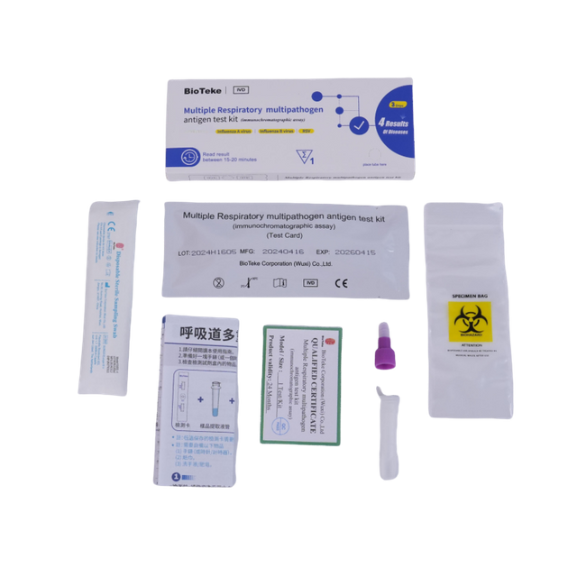 Bioteke 4 în 1 Covid-19, gripa A+B, RSV Antigen Rapid Test Test Kit