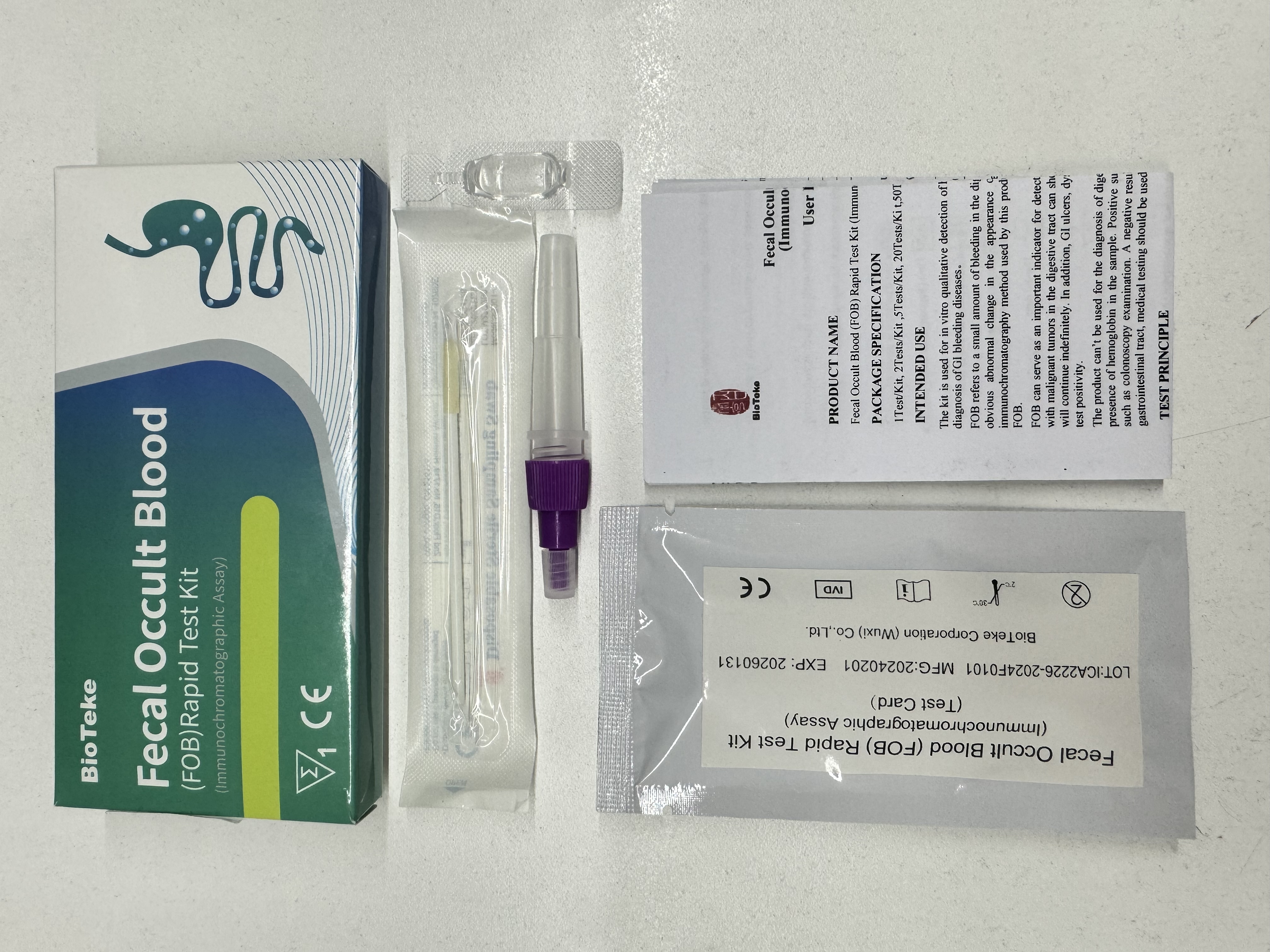 Kit de testare rapidă cu sânge ocult fecal (FOB) (Test imunochromatografic)